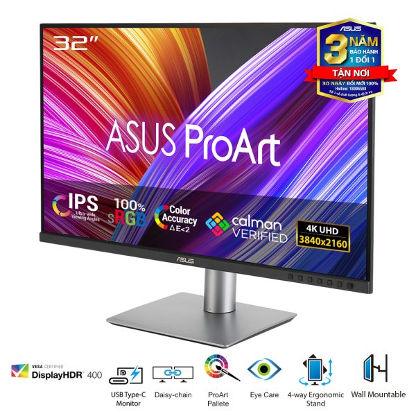 LCD đồ hoạ Asus ProArt PA329CRV 32″ 4K IPS 60Hz (HDMI, Display Port, USB-C PD 96W)