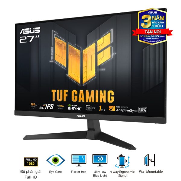 LCD Gaming Asus VG279Q3A 27'' FHD IPS 180Hz 1ms GSync FreeSync (HDMI, Display Port)